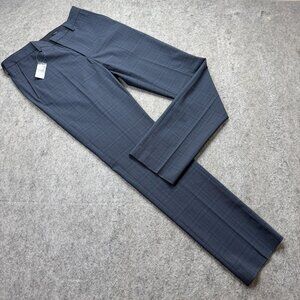 J.Crew Thompson Dress Pants Men 30 x 32 Blue Plaid Wool Tapered Stretch